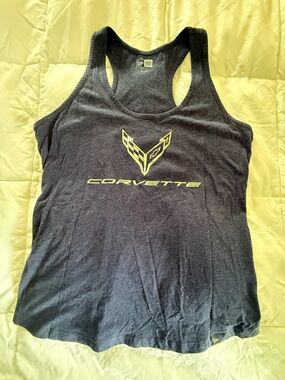 GM official Corvette Racerback Tank with White Logo